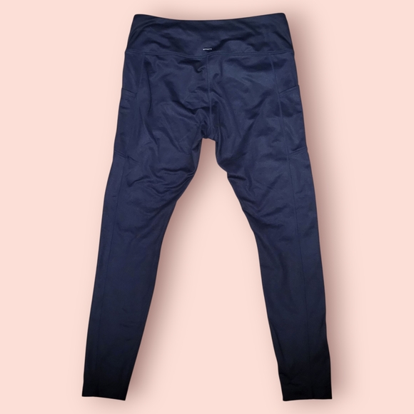 Mondetta Performance Luxury Womens Leggings Navy Blue w/ Pockets L - Picture 2 of 4